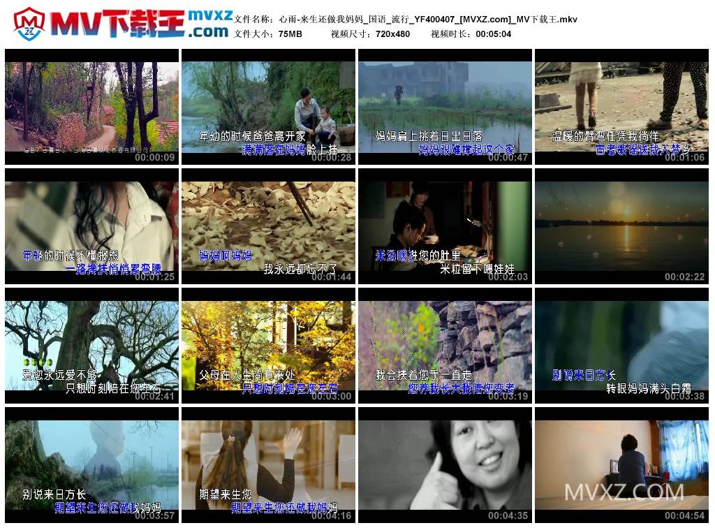 心雨-来生还做我妈妈_国语_流行_YF400407